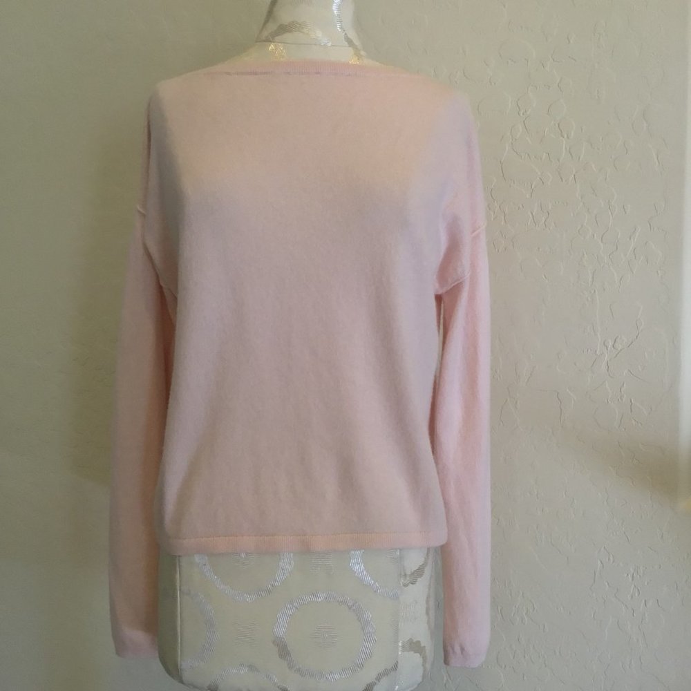 NEW! Nordstrom Signature 100% Cashmere Boxy Relaxed Fit Sweater Soft Pink SMALL